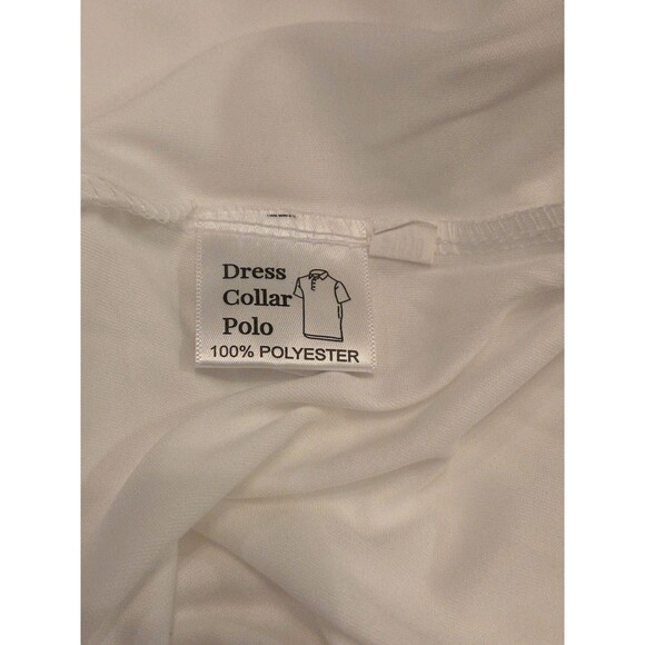 NWOT Collars and Co Mens M Dress Collar Polo Shirt White Original *IMPERFECTION* - Picture 6 of 9
